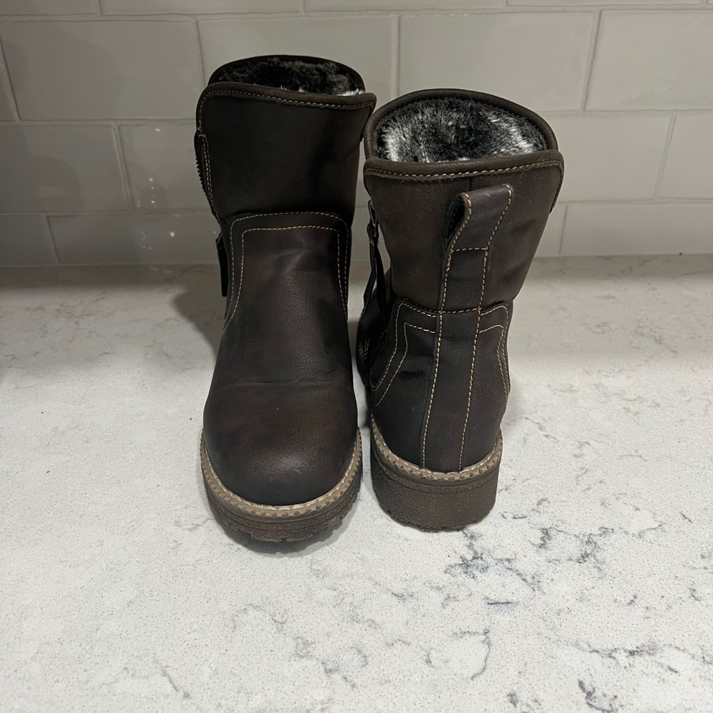 Bass Brown and Gray Faux Fur Boots